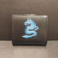 【新品・未使用】【正規取扱い】artherapie(アルセラピィ)　ネオドラゴン2つ折りがま口財布(BLACK×BLUE)