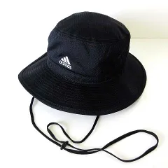 アディダス adidas ハット サファリハット 帽子 ライトメッシュ BOS ロゴ アドベンチャー BOS LT-MESH ADVENTURE AD ロゴ 刺繍 L 58cm 黒 ブラック ぼうしのサムネイル