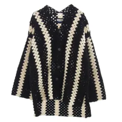 MAISON SPECIAL メゾンスペシャル 11222361343 プライムオーバーストライプ クロシェ チャンキーニット カーディガン コットン アクリル ブラック系 ホワイト系 M【中古】のサムネイル
