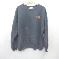 ◇ ⊇ Adoon plain アドーンプレーン バックプリント 裏起毛 長袖 トレーナー サイズL ネイビー メンズ E  【1412260012744】のサムネイル
