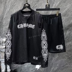 Chrome Hearts | クロムハーツ セットアップ  長袖 Ｔシャツ ブラック ロンT ショーツ ショットパンツ ハーフパンツ 二層メッシュ メッシュ生地 夏着 秋着 黒