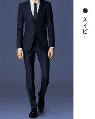 スーツ セットアップシルエットビジネスファション二つボタン フォーマル 美スリム ビジネス おしゃれ オフィス 細身 無地 紳士服 リクルート セレモニースーツメンズスーツ 就職活動 面接 結婚式 卒業式 入学式 黒 ブルー ネイビー グレー(ネイビー)