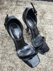 ✨美品 SAINT LAURENTサンダル 希少ヒール ブラック レザー 箱付 ウィメンズサンダル | ヒール、ストラップ、レザー | Saint