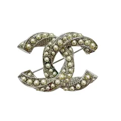 CHANEL　シャネル　ココマーク　ブローチ　シルバー　パール　16A　アクセサリー　小物