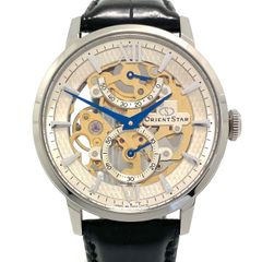 【美品】オリエントスター　ORIENT STAR　クラシック　DX02-C0-B　B7E0251　フルスケルトン　手巻き　パワーリザーブ　革ベルト