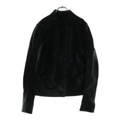 Rick Owens (リックオウエンス) 13SS WORK JACKET ボタンフライ レザー ワーク ジャケット ブラック RU5770 LMR