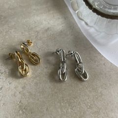 ピアス 両耳用 ロープ チェーン 個性的 シンプル ステンレスポスト 真鍮 オフィスカジュアル レディース ジュエリー 大人 大人かわいい デイリー 上品 きれいめ 韓国アクセサリー 328p シースキー【seasukii】
