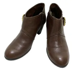 【美品】バークレー (22.5) ブーティ ショートブーツ サイドジップ ヒール 本革 レザー 希少デザイン