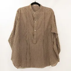 【姫路東店】 中古 AURALEE | オーラリー 長袖シャツ SUPER LIGHT CHECK BIG PULLOVER A8SS01GC ブラウン サイズ：3 【104】