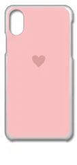 【新品未使用】iPhone X iPhone Xs アイフォンX XS クリア ハードケース (ピンク)  小ハート ワンポイント くすみカラー カバー スマホケース cl-iphonex-357