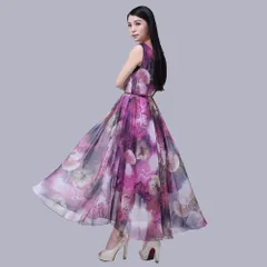 ☆ パープル ☆ ワンピース 花柄 ワンピース 花柄 ノースリーブ ロングワンピース ロングワンピ ワンピ マキシワンピース リゾートワンピース リゾートワンピ マキシワンピ 花柄ワンピース 袖なし ハワイアン ベルト付き かわいい 可愛い リゾート 夏