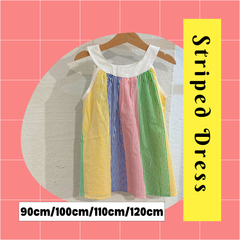 【新品未使用】キッズ　ワンピース　ストライプ　子供服　90cm 100cm 110cm 120cm