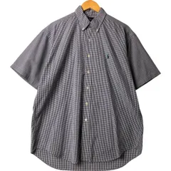 古着 ラルフローレン Ralph Lauren BLAKE ギンガムチェック 半袖 ボタンダウンシャツ メンズL相当/eaa566212