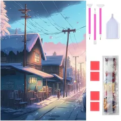 【数量限定】ダイアモンドビーズ絵画キット 5Dモザイクアート 夕暮れの街 DIY 手作り絵画手芸キット キット ダイヤモンド塗装 ダイヤモンドアート 全面貼り付けタイプ 芸術品 ダイヤモンドアート 家用装飾 Rinimie 30x40cm