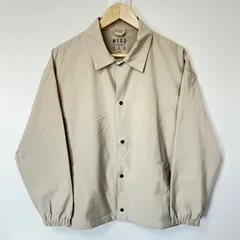 (^w^)b WEGO ウィゴー コーチジャケット スナップボタン 無地 ジャージ ウィンドブレーカー シンプル 薄手 アウター オーバーサイズ ラフ ブルゾン ジャンパー 薄手羽織 カジュアル 春夏秋 タウンユース 古着MIX ベージュ メンズ サイズM