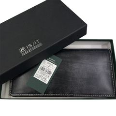 【IS/IT】イズイット ブライドルレザー 牛革 長財布 黒/グリーン
