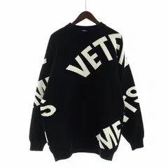ヴェトモン VETEMENT GIANT LOGO KNITTED SWEATER ニット セーター 長袖 総柄 ロゴ クルーネック S 黒 ブラック UA53KN200B ■GY37 /MQのサムネイル