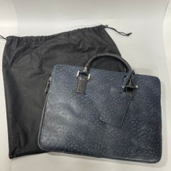 ★-25 BajoLugo バジョルゴ ビジネスバッグ ブルー系 レザー 保存袋・レザーチャーム付き ユニセックス バッグ