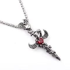 新品 クロス 十字架 スネーク 蛇 羽 ウイング Y2K ペンダント ネックレス ファッション アクセサリー メンズ レディース ロック メタル ゴシック かっこいい 韓国 韓流