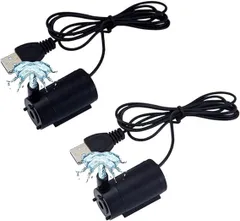 【在庫処分】水中ポンプ 小型 ウォーターポンプ 水槽用 USB給電式 DC 5V ミニ 排水ポンプ 静音設計 吐出量180L/H 循環 潜水 揚程 1M 流量調節機能付き噴水 水族館給水用 2個セット