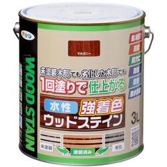 【在庫限り】アサヒペン 塗料 ペンキ 水性強着色ウッドステイン 3L マホガニー 水性 木部用 1回塗り 高い隠ぺい性 低臭 はっ水性 防カビ 防虫 防腐 防藻 日本製