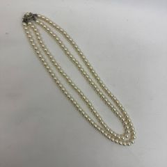 大粒 2連パールネックレス ヴィンテージ 冠婚葬祭 上級おしゃれ 上品 