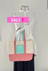 〈SALE❗️〉キナリ＆ピンク＆ホライズン　トートバッグ　倉敷帆布を使用　ハンドメイド　手提げバッグ　akaneko A4収納可能　ゆめかわ