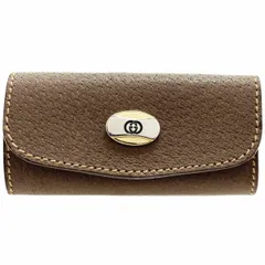 グッチ キーケース ヴィンテージ ミニ 3連キーケース レザー 革 ブラウン 茶色 98 12 001 GUCCI オールドグッチ 3本用キーケース キーリング キーホルダー キーフック キー 鍵 ブランド小物 箱付き 美品【中古】