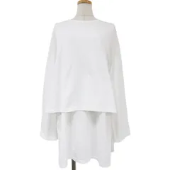 ASTRAET アストラット カットソー Tシャツ ホワイト 白 FREE トップス ロング チュニック丈 長袖 クルーネック レイヤード スリット コットン 日本製 ブランド【レディース】