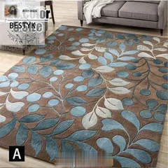 【新品・未使用】カーペット ラグ 北欧風 花柄葉柄 大面積 洗える ラグマット 滑り止め 玄関マット カーペット おしゃれオールシーズン タイル ベッドルームリビング寝室 絨毯