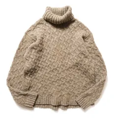 90's ソレル バスケット編み タートルネック アルパカ? ウール ニットセーター (L) ブラウン系 90年代 旧タグ オールド SOREL アメリカ古着 USED  ビンテージ ヴィンテージ