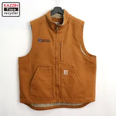 00s カーハート ダックベスト V28 CML XL 裏地ボア 70s USA製 CARTERS 裏 ボア ダック ベスト メンズ XL 茶 古着