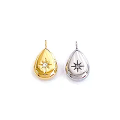 選べる2色！ドロップペンダントトップ｜サージカルステンレス製 キュービックジルコニア【enp36】