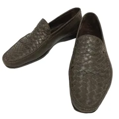 ボッテガヴェネタ BOTTEGA VENETA ローファー シューズ イントレチャート レザー 編み込み 革靴 421/2 茶 ブラウンのサムネイル