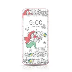 iPhone 6/7/8 ガラスフィルム iPhone SE 第2世代 第3世代 強化 液晶 保護 フィルム ディズニー プリンセス アリエル 1 硬度9H キャラクター 3D クリアフィルム