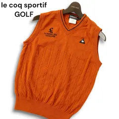 le coq sportif GOLF ルコック スポルティフ ゴルフ 秋冬 ウール100％★ ロゴ刺繍 Vネック ニット ベスト Sz.L メンズ