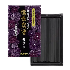 【迅速発送】カメヤマ 花げしき 備長炭 ミニ寸 約50g 約150本 お線香 無香料 無着色 消臭成分配合
