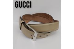 GUCCI グッチ 345658 ベルト レザー ベージュ インターロッキング