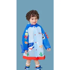 ☆ サメ ☆ M ☆ キッズレインコート レインポンチョ キッズ レインコート 子ども 子供 レインウェア 男の子 女の子 リュック対応 ボタン 雨具 カッパ かっぱ 合羽 子供用 持ち運び 旅行 アウトドア 通園 通学 自転車 フード付き 可愛い おしゃれ