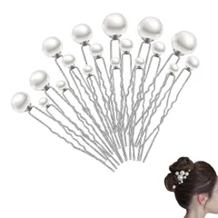 【特価商品】ヘアピン セット 前髪 Ｕピン ヘアクリップ 結婚式 花嫁 パールピン 和装 パーティー 卒業式 髪飾り 入学式 成人式 発表会 パール 撮影用 髪ピン 普段使い YACHUN おしゃれ ヘアアクセサリー シルバー（4サイズ、18個セット）