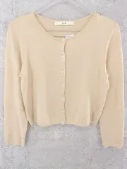 ◇ ef-de エフデ 薄手 ニット カーディガン サイズ9 ベージュ系 レディース  【1002800417278】