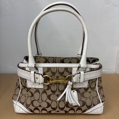 ◎COACH コーチ 10507 ハンドバッグ キャリオール ハンプトンズシグネチャー トートバッグ ホワイト