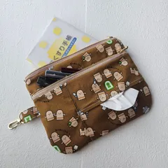 ポケットティッシュケース付き ダブルファスナーポーチ No.651