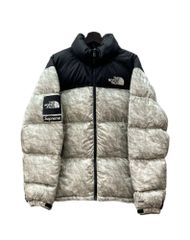 シュプリーム SUPREME 19AW × THE NORTH FACE ザ ノース フェイス NUPTSE JACKET ヌプシ ジャケット ダウン ジップアップ 灰 黒 ND91806I ジャケット ロゴ グレー Lサイズ 104MT-1445