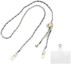 安芸熊屋 スマートフォン ショルダーベルト 斜めがけ 首掛け 肩掛け ストラップ スマホ Android iPhone(ブルー,  M)