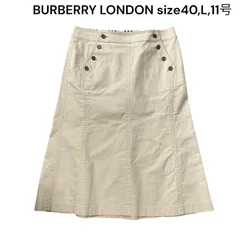 バーバリー ロンドン BURBERRY LONDON タイトスカート 膝丈 フレア コットン ベージュ レディース S5Q049
