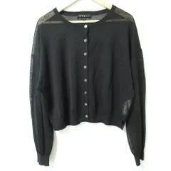 美品 24SS To b. by agnes b. トゥービーバイアニエスベー WR27 CARDIGAN シアーニット カーディガン TU ブラック レディース 古着 中古 USED