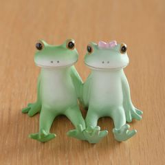 お座りカエル カップル Copeau コポー カエル グッズ 置物 玄関 雑貨 デート 恋人 インテリア コポーシリーズ プレゼント ギフト 贈り物 おしゃれ