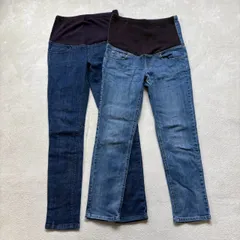 【2点セット】【まとめ売り】無印良品 マタニティ レディース Sサイズ  スリム デニムパンツ コットン ストレッチ