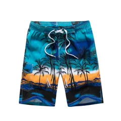 水着 メンズ サーフパンツ ハーフパンツ 水陸両用 ヤシの木 インナー付き ひざ丈 オシャレ かっこいい 海パン 短パン 大きいサイズ 男性 mm1 blue M|L|XL|3L(XXL)|4L(XXXL)|5L(XXXXL)